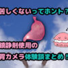 青空に浮かぶ胃のモニュメント　ブログ記事「苦しくないってホント？鎮静剤使用の胃カメラ体験談まとめ！」のアイキャッチ