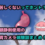 青空に浮かぶ胃のモニュメント　ブログ記事「苦しくないってホント？鎮静剤使用の胃カメラ体験談まとめ！」のアイキャッチ
